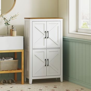 Armario De Baño De Melamina Mdf Homcom 60x30x110 Cm-blanco