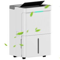homcom deshumidificador 35ldia deposito de agua 55l pantalla led temporizador 24 h bloqueo infantil hasta 40-100r blanco