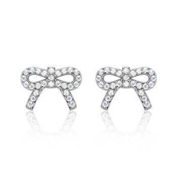 Pendientes loop plata 925 circonita