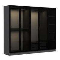 armario kale-6652 antracita negro 100x170x40 cm