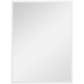 HOMCOM Espejo mural rectangular 60x80 cm marco de MDF ideal para baño salón o habitación Blanco   Aosom España
