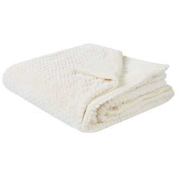 Colcha Para Cama Con Estampado Y Relieve De Poliéster 150 X 200 Cm En Color Blanco Surmi