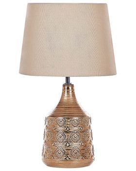 Lámpara de mesa  cerámica marrón dorado
