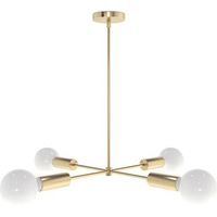 lampara de techo dorada - lampara colgante de diseno - 4 brazos - retan dorado