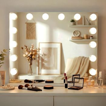 Espejo De Maquillaje Palmdale Plástico Blanco 16x80x68 Cm Clp