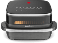 freidora de aire - moulinex easy fry xl surface al402h superficie coccion xl doble resistencia 2200 w 4 l 10 programas compacta gris