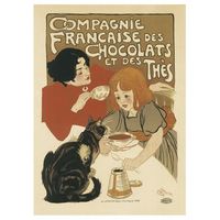 legendarte - cartel artistico vintage compagnie francaise des chocolats et des thes - cuadro lienzo impresion digital cm 50x70