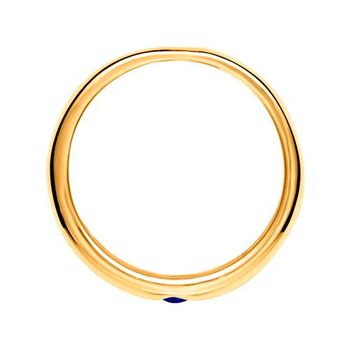 8k anillo de bautizo de oro amarillo pulido con zafiro