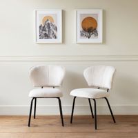 lote de 2 sillas de terciopelo beige