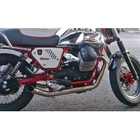 sistema de escape moto guzzi v 7 ie -14 racer mass hot rod 2-2