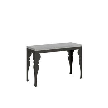 Mesa Tipo Libro 120/200x45/90 Cm Paxon Double Cemento Estructura Antracita