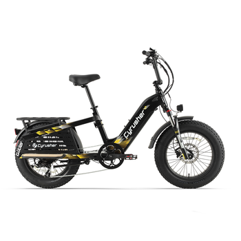 Bicicleta Eléctrica De Carga Cyrusher Glider, Batería De 52 V Y 15,6 Ah, Bicicleta Familiar Y Utilitaria, Negra