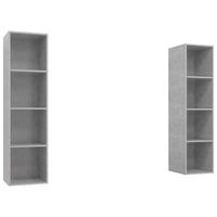 muebles de salon de pared 2 uds  mueble tv madera ingenieria gris hormigon cfw72687