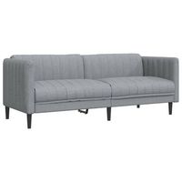 sofa de 3 plazas tela gris claro vidaxl