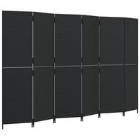 biombo de 6 paneles ratan sintetico negro vidaxl
