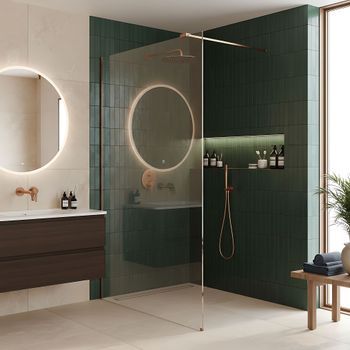 Pared De La Ducha Rea Flexi Transparent Brush Copper 90 Transparent
