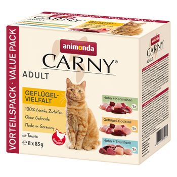 animonda Carny Adult 24 x 85 g en bolsitas - Pack Ahorro - Selección de aves: 3 variedades
