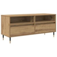 mueble de tv  mueble de salon  gabinete de tv con cajon roble artesanal 100 x 345 x 445 cm