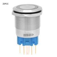 interruptor de boton pulsador de acero inoxidable 22 mm