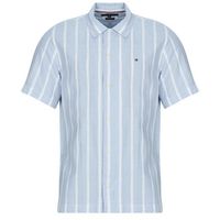 tommy hilfiger camisa manga corta linen blend striped ss rf shirt para hombre
