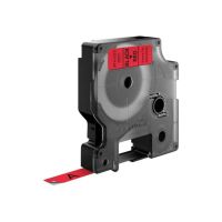 etiquetas de poliester negro sobre rojo 9mm x 7m resistentes uv y agua compatibles labelmanager
