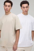 pack de 2 camisetas oversize gruesas con cuello de caja multi
