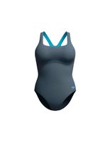 banador speedo flex band swimsuit with built in swim bra mujer gris lead