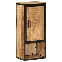 mueble de bano madera maciza de mango y hierro 40x27x90 cm vidaxl