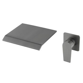 Grifo En Cascada De Pared Para Lavabo Con Caja Empotrada En Color Bronce