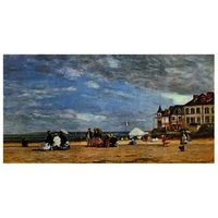 legendarte - cuadro lienzo impresion digital - la plage de trouville - eugene boudin - decoracion pared cm 40x80