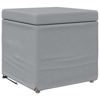 Taburete Gris Claro 41 X 41 X 40 Cm Tela Y Madera Ingeniería Vidaxl