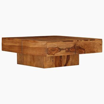 Mesa De Café - Mesa De Centro De Madera Maciza De Acacia 80x80x30 Cm