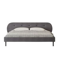 tulsa cama tapizada 160x200cm gris con cabecero y somier