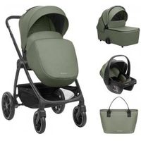 carrito de bebekikkaboo3 en 1 con capazo modena verde militar