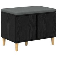 banco de entrada con cojin roble negro 60 x 38 x 46 cm vidaxl