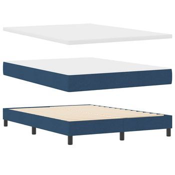 Cama Box Spring Con Colchón Con Colchón Azul 140 X 200 Cm
