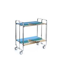 carrito auxiliar plegable bauhaus cromado con ruedas r 2 niveles y 4 posiciones62