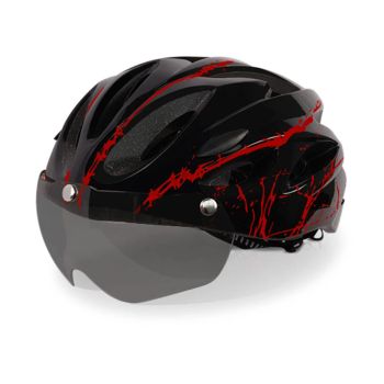 Casco para bicicleta XANES 53-63CM con visor magnético para hombres y mujeres, casco ligero y transpirable protector par