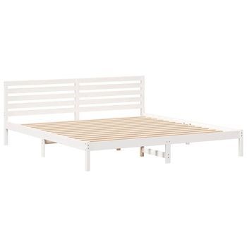 Estructura De Cama 200 X 220 Cm Madera Maciza De Pino