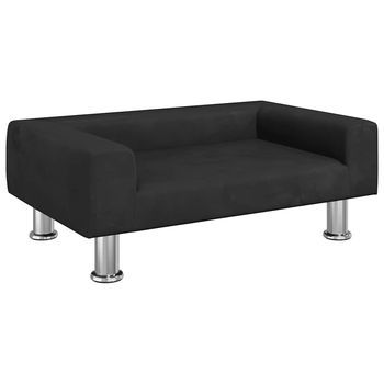 Sofá Para Niños De Terciopelo Negro 70x45x26,5 Cm Vidaxl