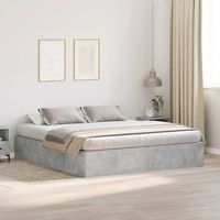 vidaxl cama con almacenamiento con puerta gris concreto 200 x 200 cm