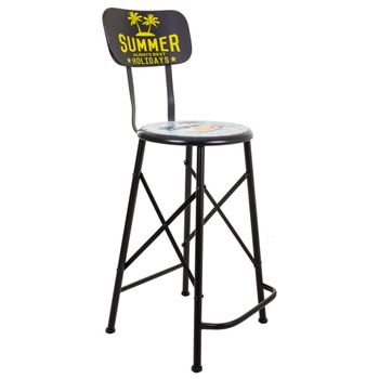 Taburete de metal negro 46x100x40 cm