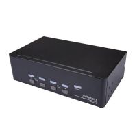 startech switch conmutador kvm de 4 puertos dobles displayport 4k
