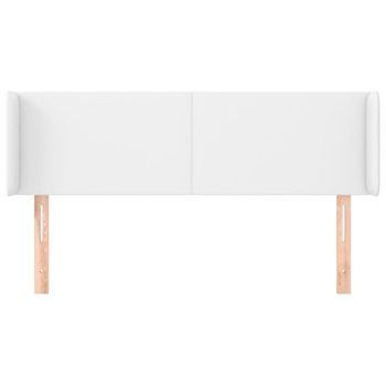 Cabecero Cama Mueble De Dormitorio De Cuero Sintético 147 X 16 X 78/88 Cm Blanco M02_0006339