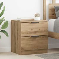 mesitas de noche - mueble para dormitorio - madera de ingenieria - roble artesanal 45x39x50cm