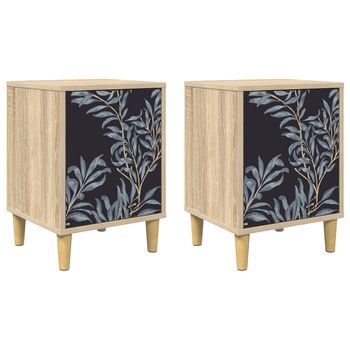 Mesita De Noche 36x33x50 Cm Madera - Marrón