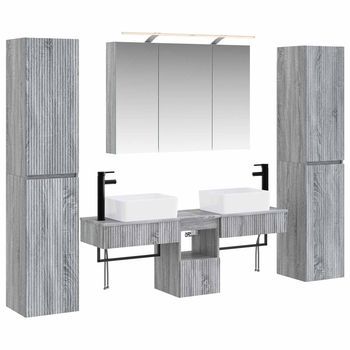 Juego De Muebles De Baño 6 Uds. Sonoma Gris Vidaxl