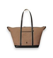 polo ralph lauren para mujer 428973072011 bolso tote shopper grande de loneta marron osfa casual algodon