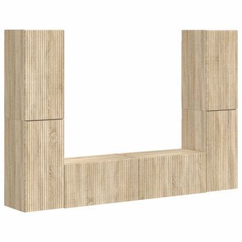 Conjunto De Mueble De Tv 6 Uds | Mueble De Salón | Gabinete De Tv Roble Sonoma
