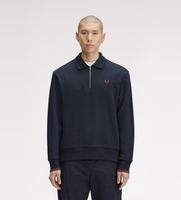 fred perry para hombre m2426 sudadera con cuello y media cremallera marino l casual algodon